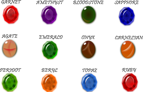 Birthstones वेक्टर छवि