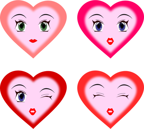 Heart with faces vector image