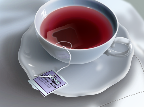 Tea cup with tea bag