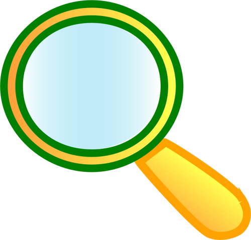 Vector graphics of magnifier with orange handle