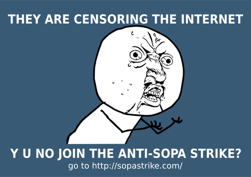 Vektorritning av anti-SOPA strike affisch