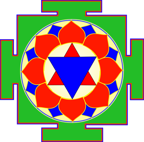 Ilustración vectorial de Krishna Yantra