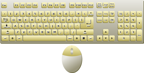 Tastatur og mus topview vektor image