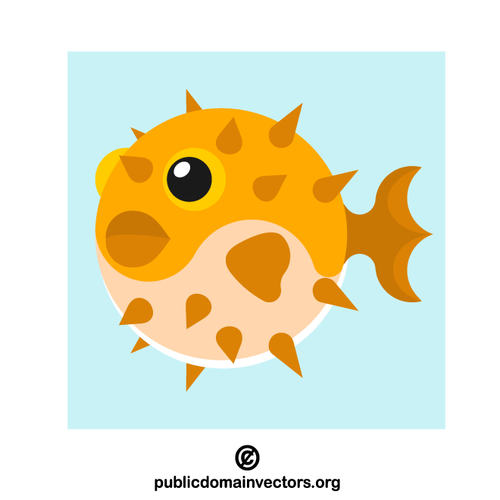 Yellow blowfish vector
