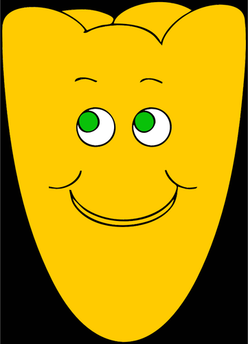 Vektor ClipArt av gula smiley blomma