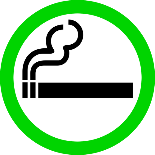 Vektor menggambar tanda area hijau Rokok