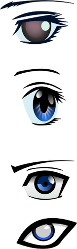Conjunto de manga olhos vector a ilustração