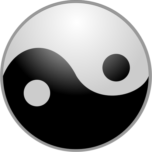 Schwarze und graue Yin yang