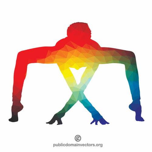 Yoga prezintă silueta colorată