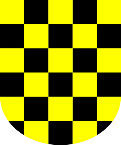 Gelber und schwarzer Schild-Vektor-illustration