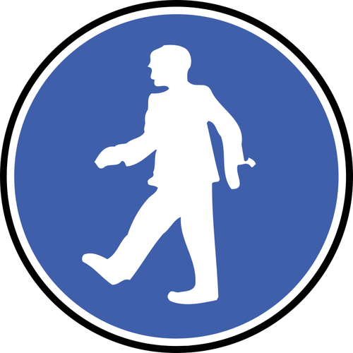 Dla pieszych niebieski symbol