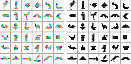 Tangram matematiske spillet vektorgrafikk utklipp