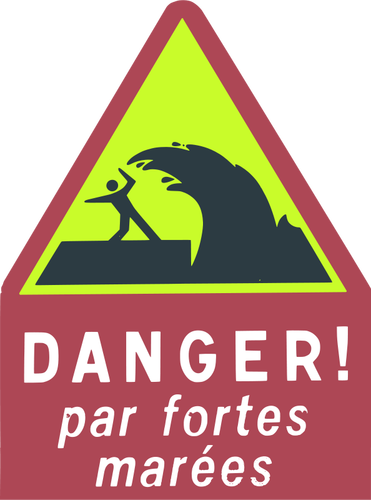 Dangerous waves warning sign vector image