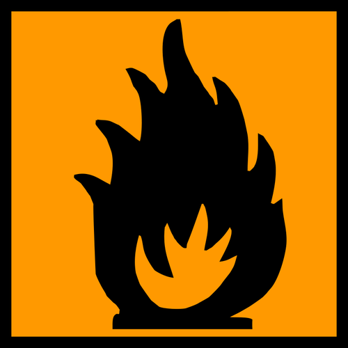 Panneau de signalisation matière inflammable vector clipart