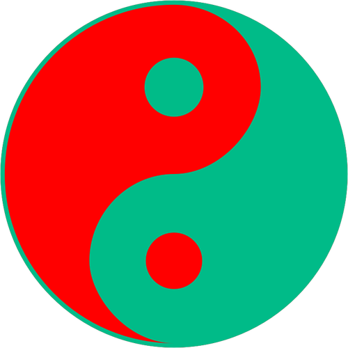 Färgglada Yin-Yang