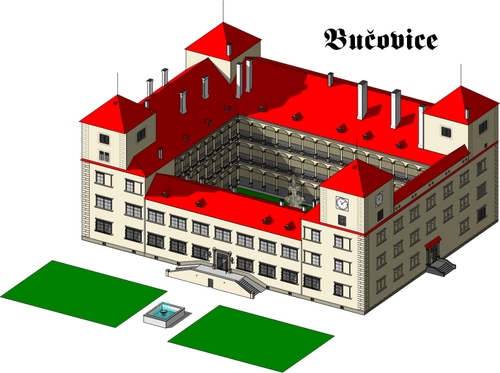 Bucovice Chateau vectorafbeeldingen