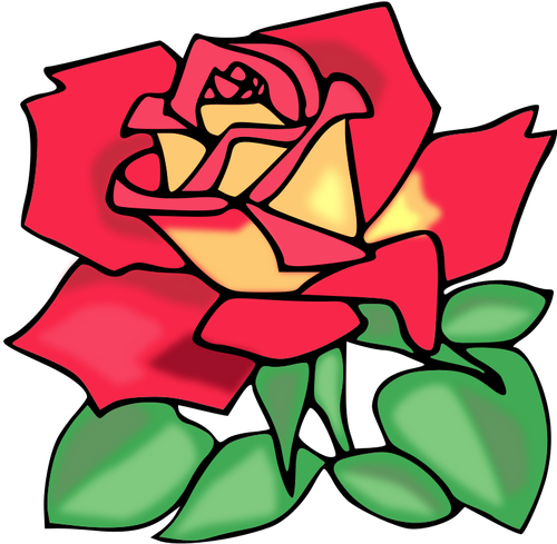 Clipart vectoriel rose rouge