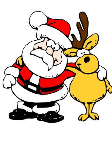 Santa en rendieren Vector