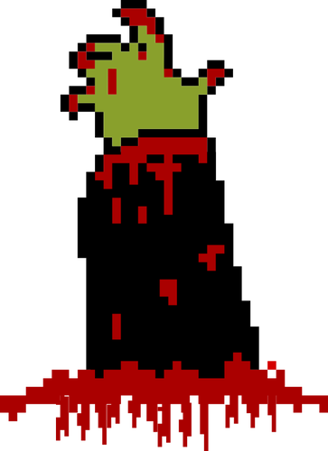 Zombie ruka v krvi