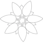 7 лепестков цветка наброски Иллюстрация