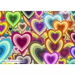Formas de coração colorido