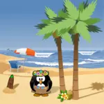 夏の休日ベクトル イラスト上のペンギン