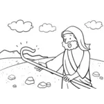 Mozes in zijn touw