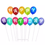 Feliz aniversário com balões coloridos