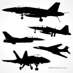 Kämpfer-Flugzeug-Silhouetten