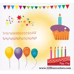 Verjaardagstaart en ballonnen