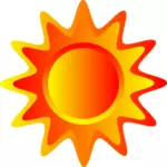 Красный, оранжевый и желтый солнце Векторный рисунок