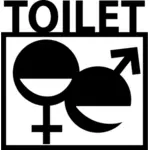 Gráficos vetoriais de porta de banheiro unisex assinar