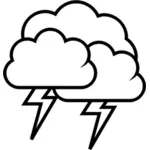 Svart och vitt väderprognos ikonen för thunder vektorgrafik