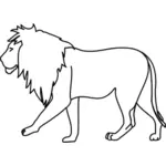 Vektorgrafikken gåing løve strekbilder