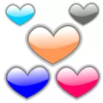 Auswahl der Vektor Farbe glänzend Herzen