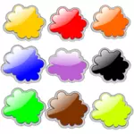Fargerike skyer satt vector illustrasjon
