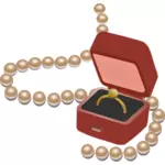 Smykker boks og perler vektor image