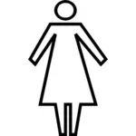 女性トイレのライン アート サイン ベクトル グラフィック