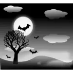 Întuneric Halloween peisaj vector imagine