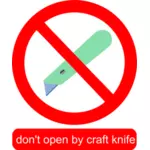 No abras por Artesanía cuchillo señal imagen vectorial