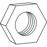 六角螺母的螺栓技术矢量绘图