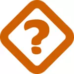 Grafika wektorowa znaku pomarańczowy znak zapytania w obrócony kwadrat