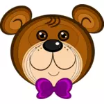 Vektorový obrázek medvídek s fialovým luk