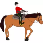 Imagine vectorială a femeia pe cal
