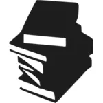 Icono de monocromo de libros apilados