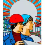 ソビエト ポスター ベクトル画像