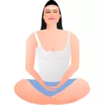 Imágenes Prediseñadas Vector de señora en la meditación