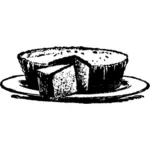 ケーキ黒と白のベクトル描画