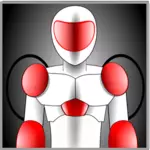 ilustração em vetor avatar robô vermelho e cinza