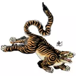 Tiger med japansk text